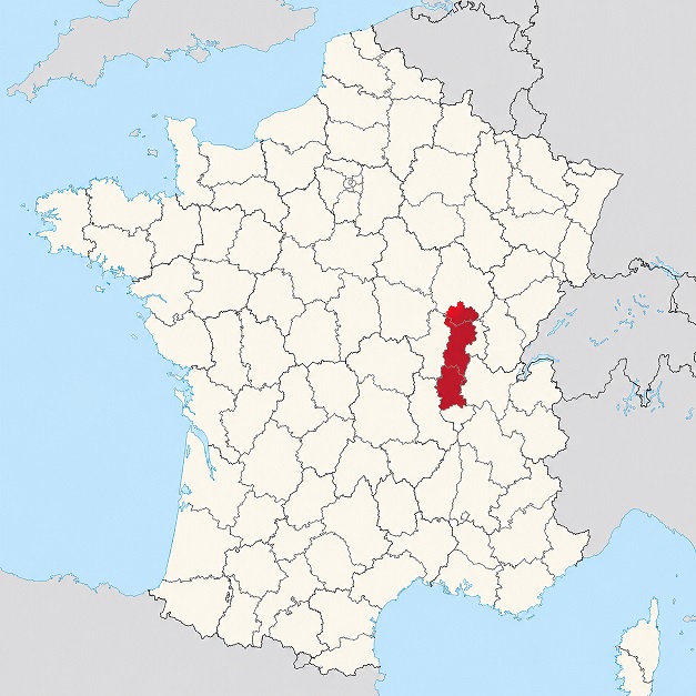 Map of the departments of France in 1914.