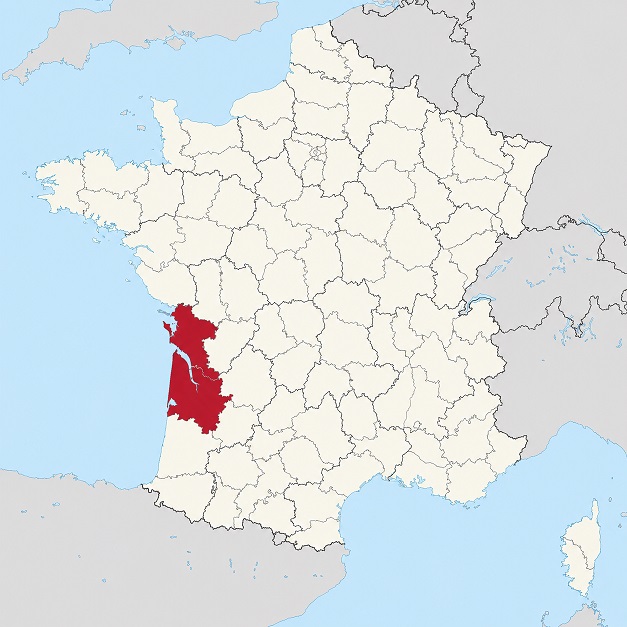 Map of the departments of France in 1914.