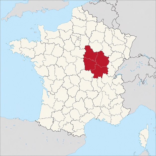 Map of the departments of France in 1914.