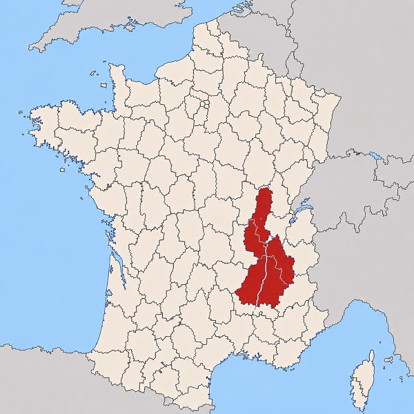 Map of the departments of France in 1914.
