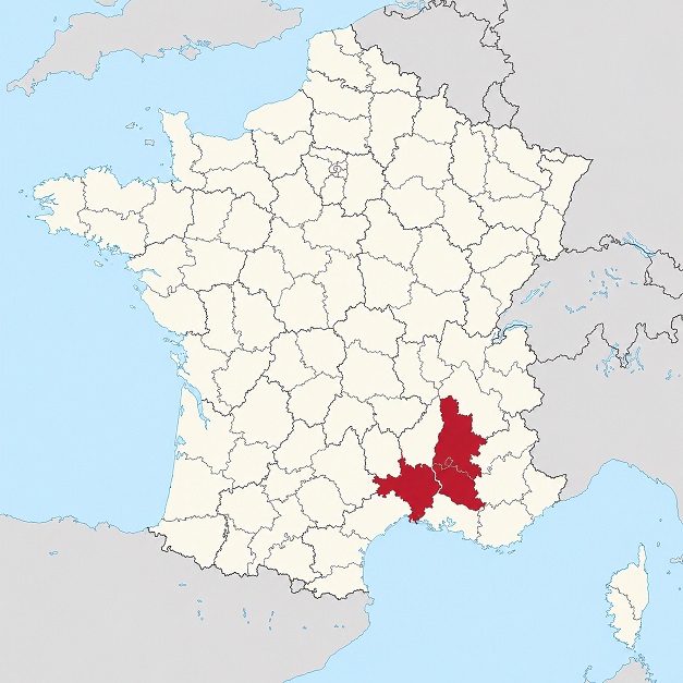 Map of the departments of France in 1914.