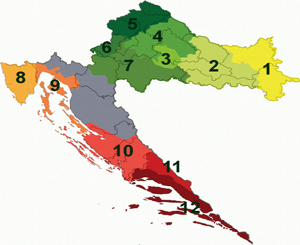 Wine regions Croatia