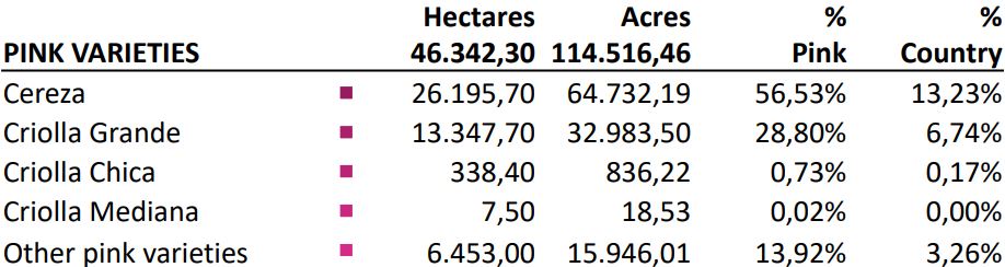 Statistics White Grapes